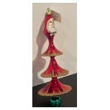FR - Christopher Radko 1993 Santa Tree 3 Tier Flared Ball Finial Christmas Ornament