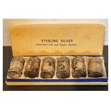 S - Set of 6 Vintage Sterling Silver Individual Salt and Pepper Shakers