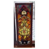 K - Stained Glass Panel with Wooden Frame