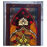 K - Stained Glass Panel with Wooden Frame