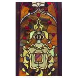K - Stained Glass Panel with Wooden Frame