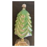 FR - Collectible Christopher Radko Classic Christmas Column Glitter Glass Christmas Tree 93-408-0 Greek Ornament