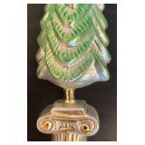 FR - Collectible Christopher Radko Classic Christmas Column Glitter Glass Christmas Tree 93-408-0 Greek Ornament
