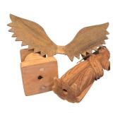 FR - Carved Mango Wood Angel Sculpture