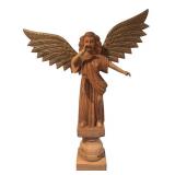 FR - Carved Mango Wood Angel Sculpture