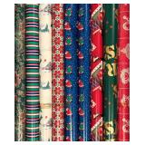 FR - Holiday Gift Wrapping Set with Paper Rolls, Bows, Tags and More