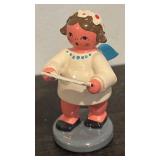 FR - German Erzgebirge Angel Musicians and Bluebird Figurines