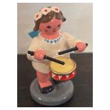 FR - German Erzgebirge Angel Musicians and Bluebird Figurines