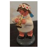 FR - German Erzgebirge Angel Musicians and Bluebird Figurines