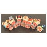 FR - German Erzgebirge Angel Musicians and Bluebird Figurines