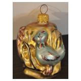 FR - Vintage Christopher Radko Hand Blown Ornament with Squirrel and Bird Design