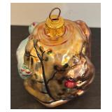 FR - Vintage Christopher Radko Hand Blown Ornament with Squirrel and Bird Design