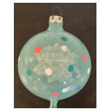 S - Set of 3 Beautiful Hand-Blown Glass Christmas Ornaments