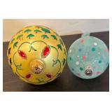 S - Set of 3 Beautiful Hand-Blown Glass Christmas Ornaments