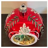 S - Set of 3 Beautiful Hand-Blown Glass Christmas Ornaments