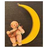 S - Set of 5 Wendt & Kuhn Wooden Angel Ornaments with Musical Instruments