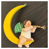 S - Set of 5 Wendt & Kuhn Wooden Angel Ornaments with Musical Instruments
