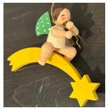 S - Set of 5 Wendt & Kuhn Wooden Angel Ornaments with Musical Instruments