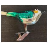 S - Set of 4 Vintage Glass Bird Clip Ornaments