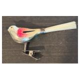 S - Set of 4 Vintage Glass Bird Clip Ornaments