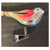 S - Set of 4 Vintage Glass Bird Clip Ornaments