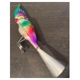 S - Set of 4 Vintage Glass Bird Clip Ornaments