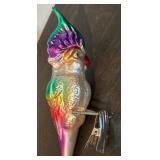 S - Set of 4 Vintage Glass Bird Clip Ornaments