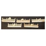 S - Winter Village Display Set with Fences, Snowy Trees, Street Lights and Clock Tower