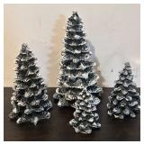 S - Winter Village Display Set with Fences, Snowy Trees, Street Lights and Clock Tower