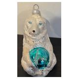 FR - Vintage Christopher Radko Ice Bear and Inge Glas OWC 1265 Grizzly Bear German Christmas Ornament
