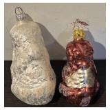 FR - Vintage Christopher Radko Ice Bear and Inge Glas OWC 1265 Grizzly Bear German Christmas Ornament