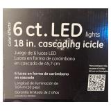 S - GE 6-Count LED Cascading Icicle Lights
