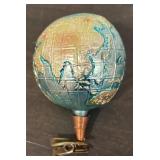 S - Set of 4 Vintage Glass Clip Ornaments including Santa, Globe, Mushroom and Lumberjack