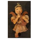 S - Set of 8 Blank Faltenrockengel Wooden Angel Ornaments