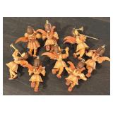 S - Set of 8 Blank Faltenrockengel Wooden Angel Ornaments