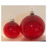 FR - Set of 12 Red Christmas Glass Ornaments