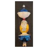 FR - Vintage Christopher Radko Ballooning Santa Hand Blown Glass Ornament