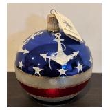 FR - Christopher Radko Liberty Stars and Stripes Patriotic Ball Ornament