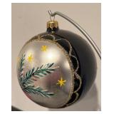 S - Lovely Hand Painted Glass Ornament with Stand