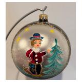 S - Lovely Hand Painted Glass Ornament with Stand