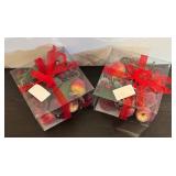 S - Set of New Red LED String Lights and Festive Fruit and Berry Decor Boxes