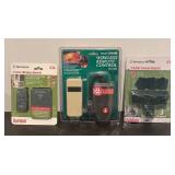 S - Set of 3 New Outdoor Electrical Accessories with Wireless Remotes and Covered Adapter