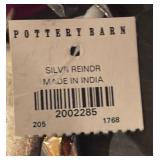 S - Set of 9 Pottery Barn Silver Reindeer Ornaments