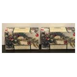 S - New Smith & Hawken Red Berry and Cloudburst Glass Ornaments