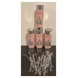 S - Set of 4 Victorian Christmas Tree Tinsel Tins with Metal Tinsel