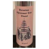 S - Set of 4 Victorian Christmas Tree Tinsel Tins with Metal Tinsel