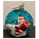 FR - Christopher Radko Polar Express Santa Glass Ornament