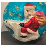 FR - Christopher Radko Polar Express Santa Glass Ornament