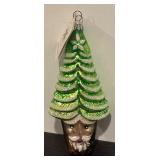 FR - Christopher Radko Pine Tree Santa Glass Ornament