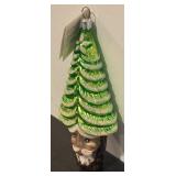 FR - Christopher Radko Pine Tree Santa Glass Ornament